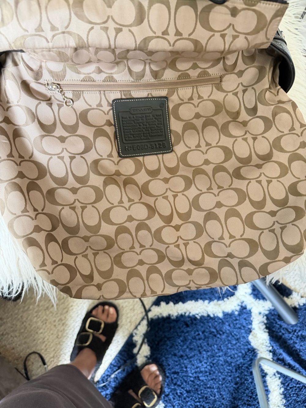 Black Leather Coach Tote - Picture 4 of 11